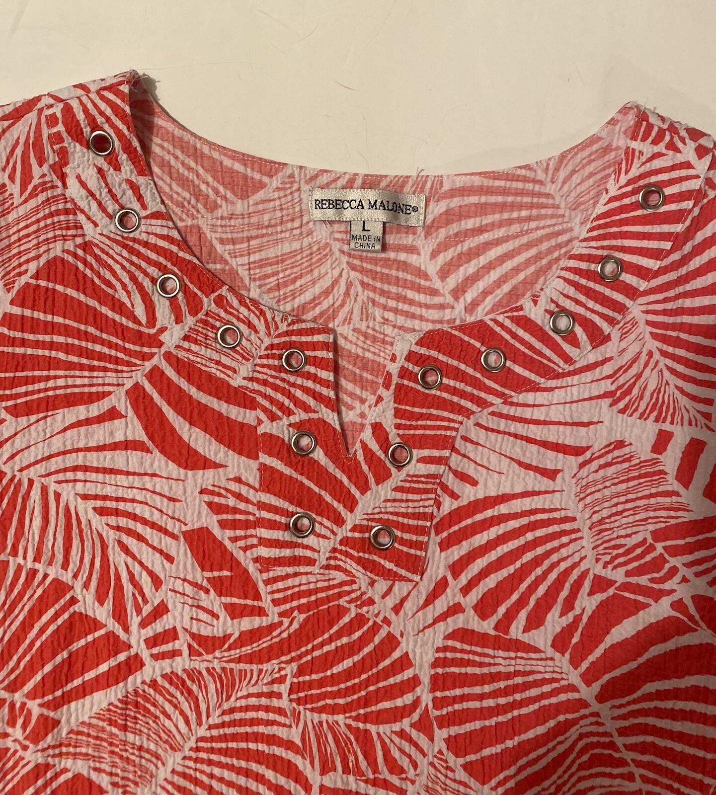 Rebecca Malone Bohemian Tunic Blouse Womens Large Multicolored Beach Summer