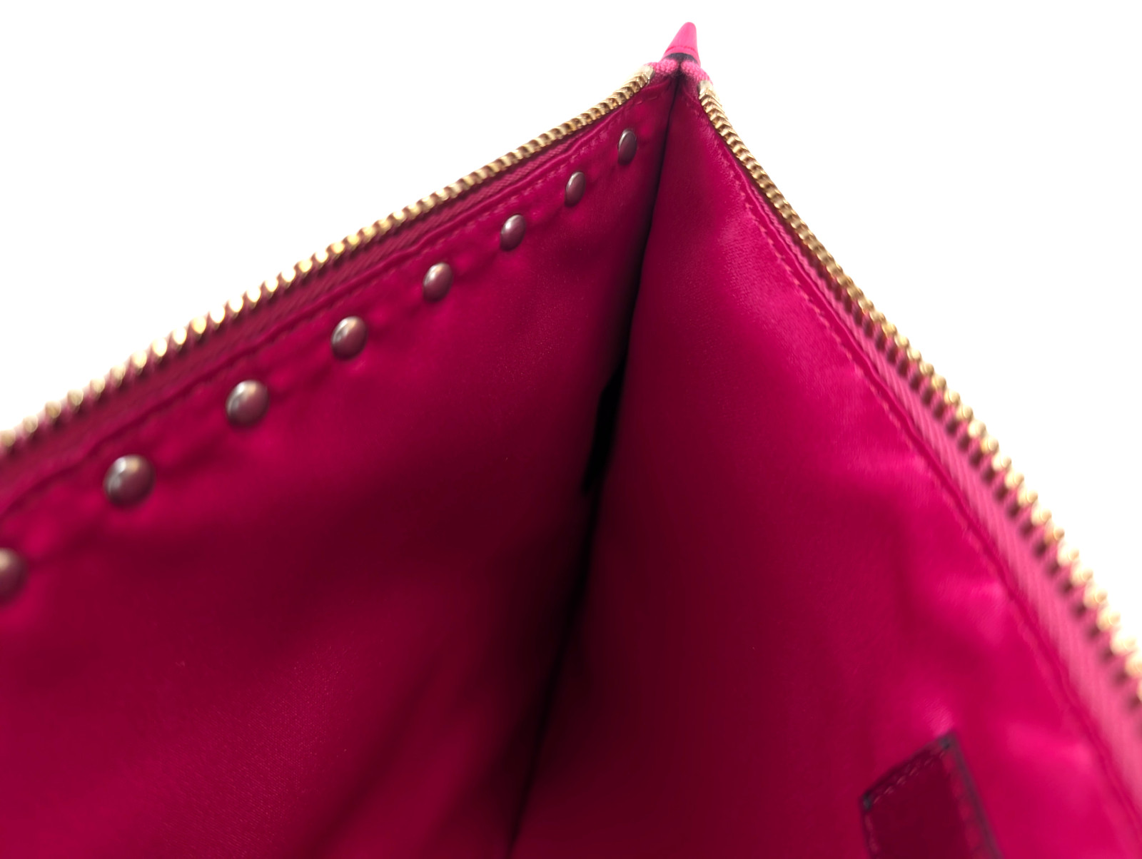 VALENTINO GARAVANI Clutch Bag Rock Stud Leather Purse Pink　*Rank A*