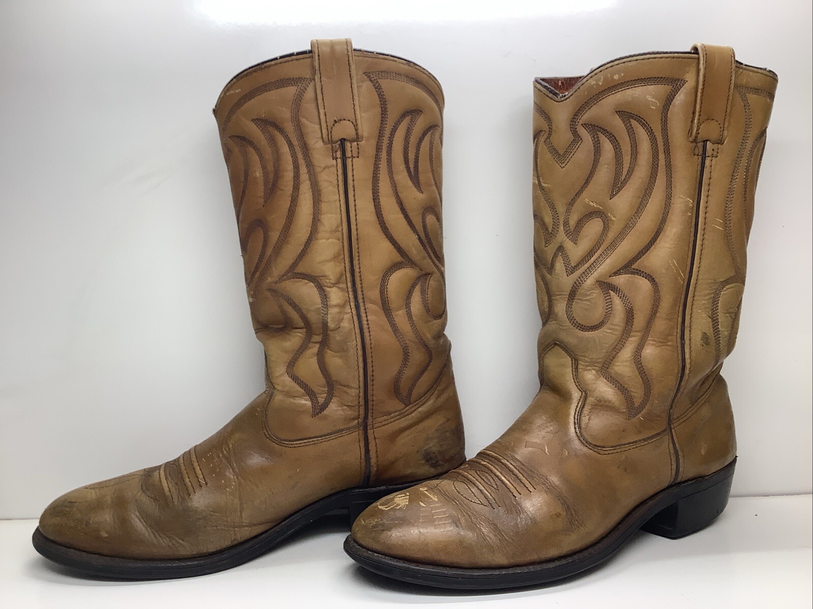 VTG MENS IRON AGE WORK STEEL TOE BROWN BOOTS SIZE 9.5 D
