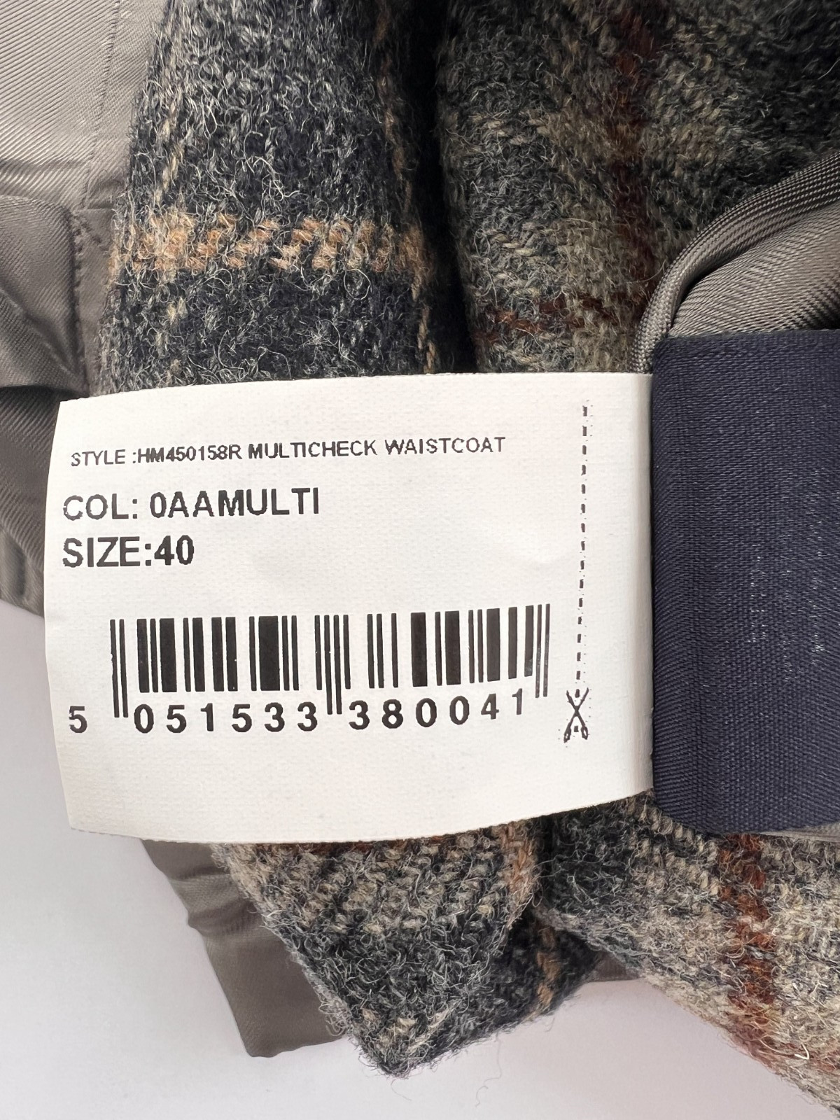 Hackett Multi-Checked Tweed 100% Wool Waistcoat BNWT RRP £250 – Size 40″