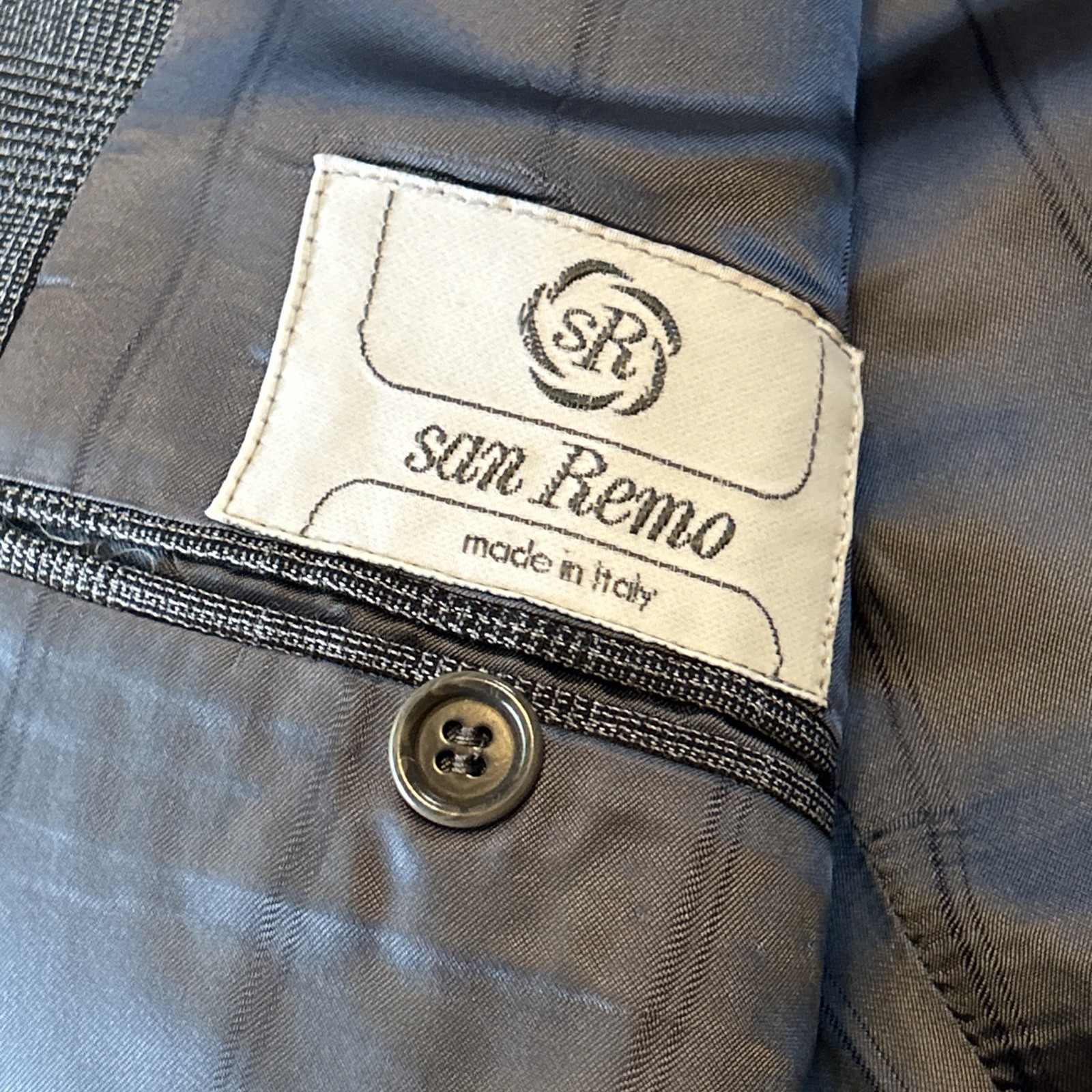 San Romeo Made In Italy Suit Gray Pattern Fine Merino Wool