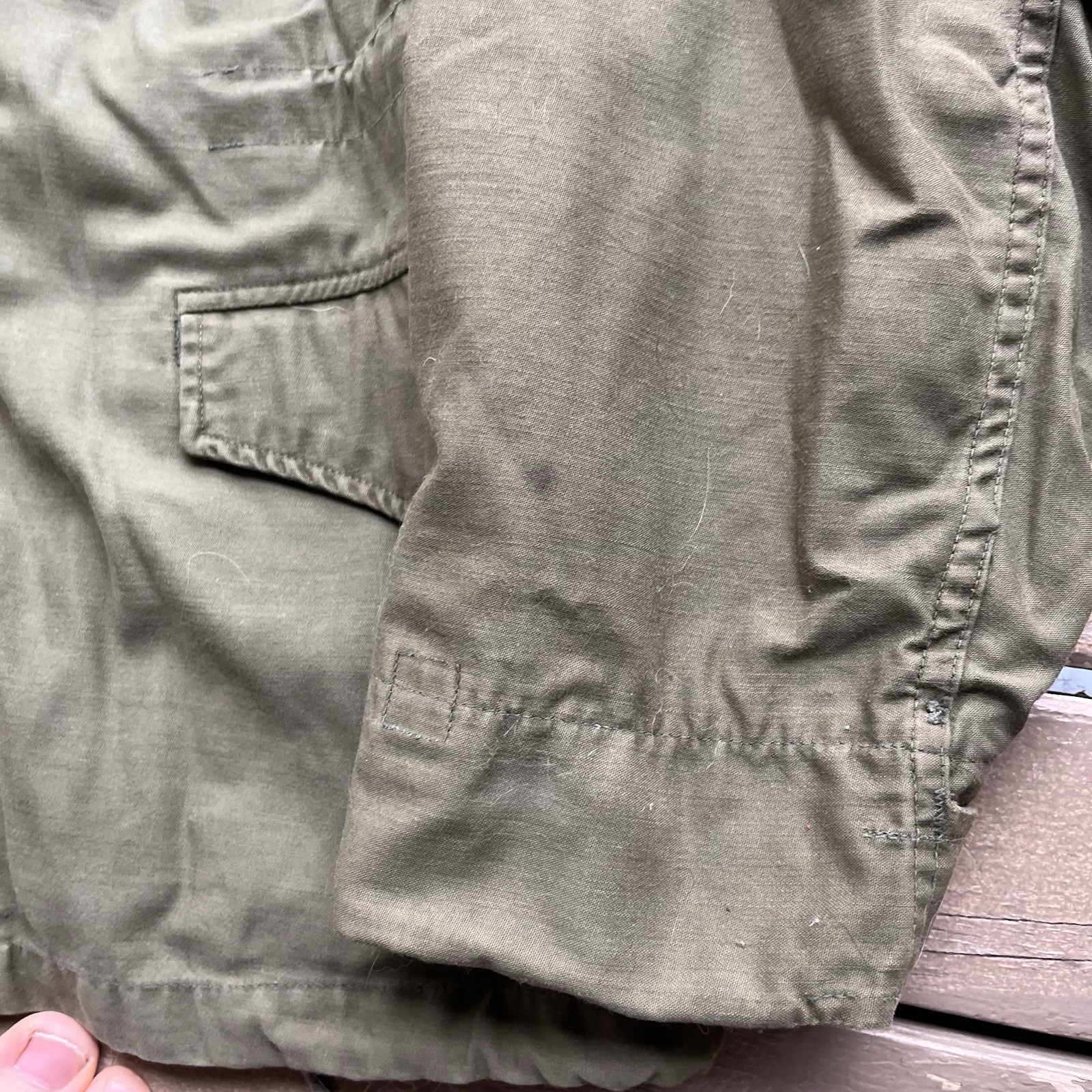 Vintage M-65 Field Jacket Olive Drab Green Military Utility Coat Medium