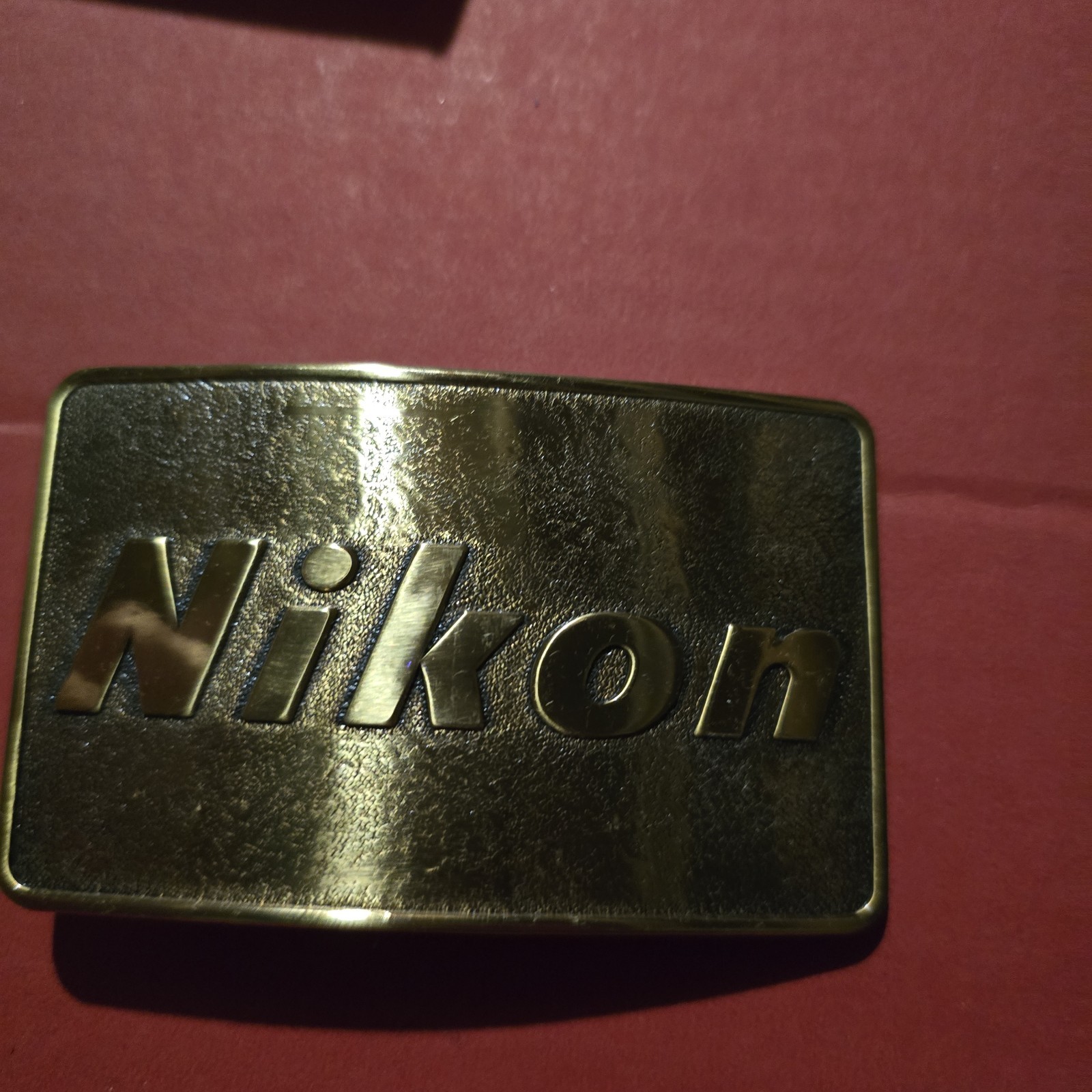 Nikon Gold Tone Logo Men’s Metal Belt Buckle Clamp Closure Fits