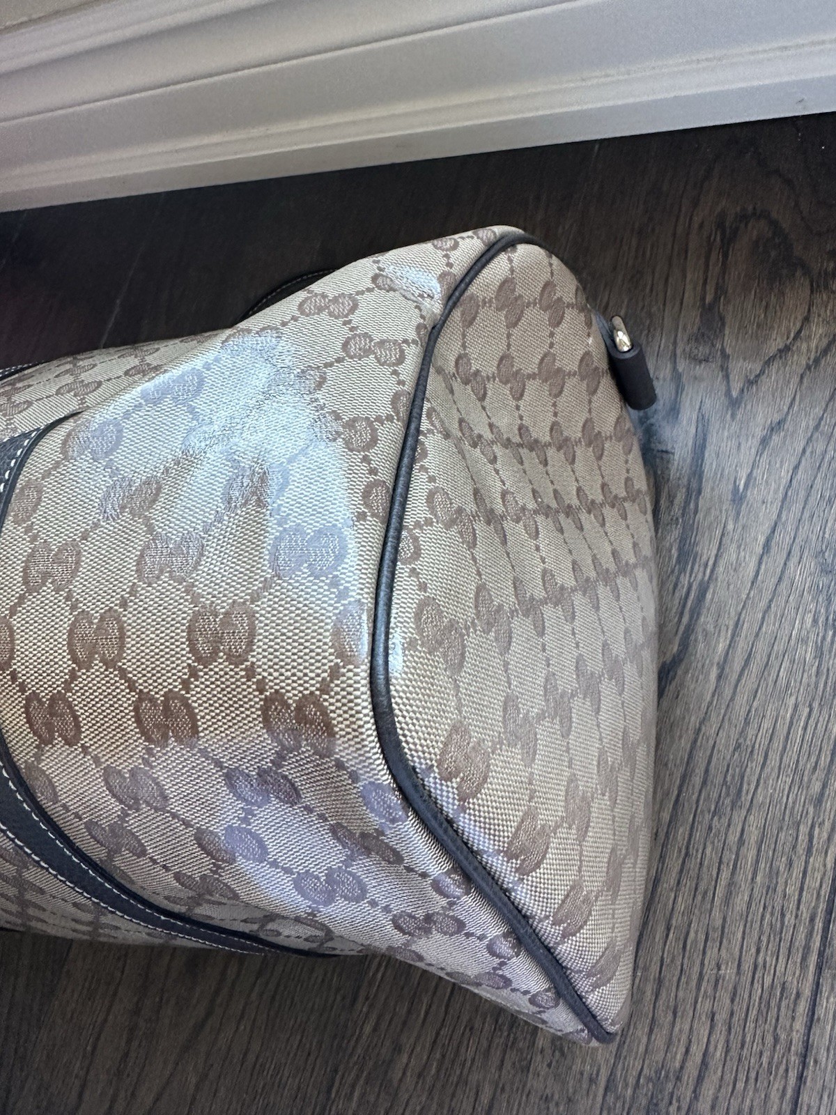 Gucci Beige/Ebony GG Crystal Medium Joy Boston Bag