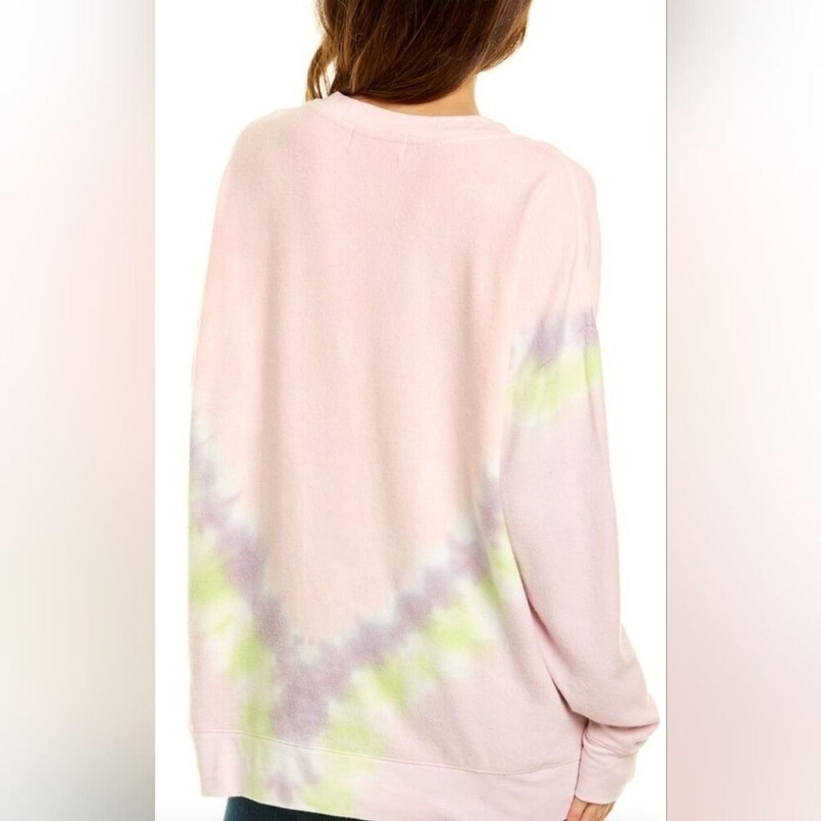 WILDFOX Size Medium Powder Pink Tie-Dye Lonely Hearts Club Sweatshirt NWT
