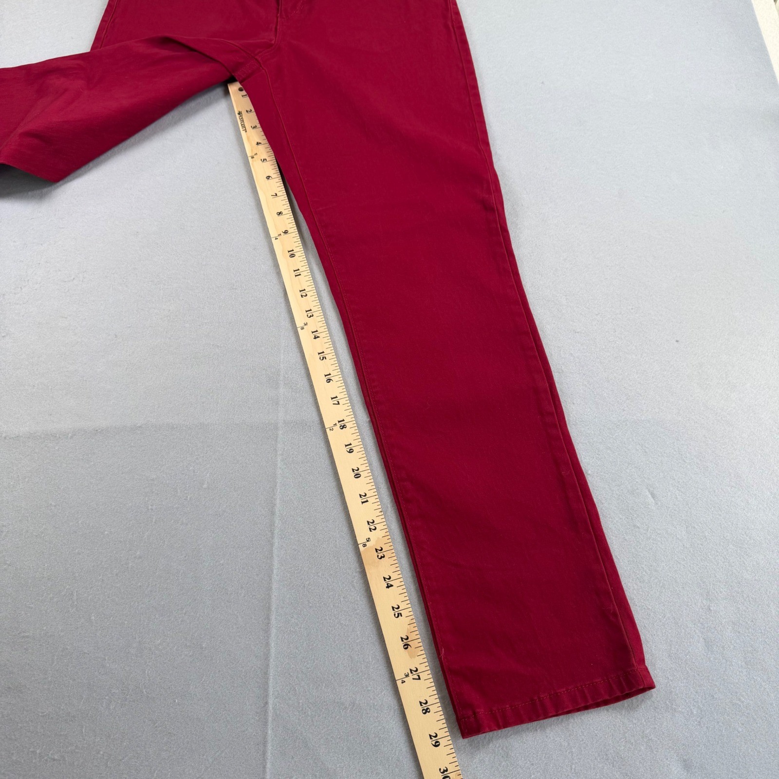Bandolino Amy Red Straight Leg Pants Womens 6 Stretch Mid Rise 5 Pocket Trousers
