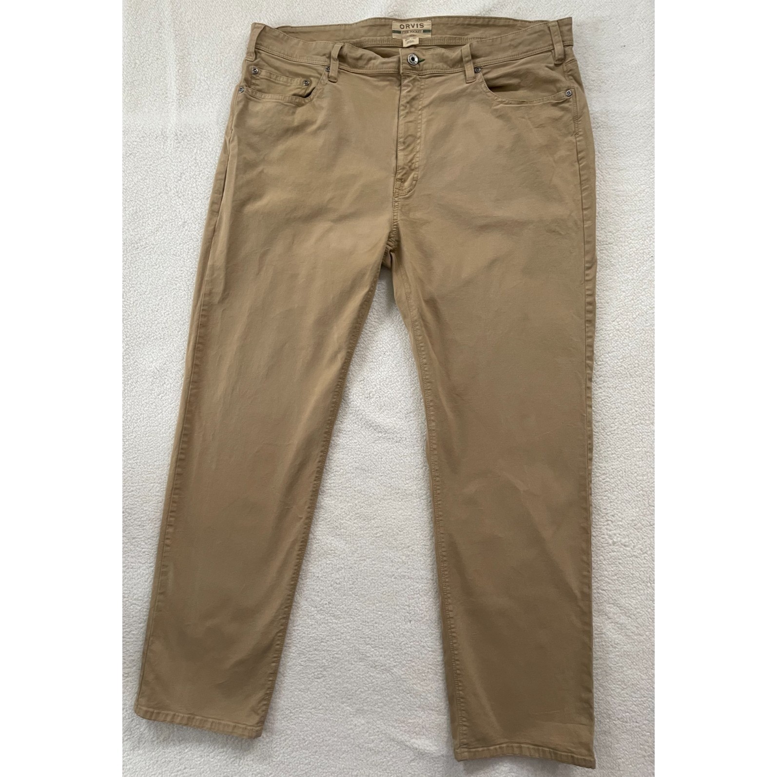 Orvis Pants 1856 Men’s 40×30 Stretch Heavy Twill 5 Five Pocket Tan Desert Khaki