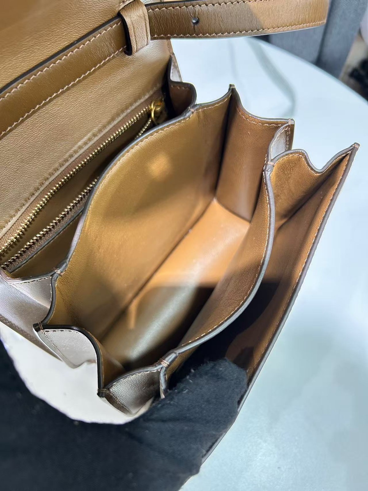 Celine Caramel Brown Leather Box Shoulder Bag Made in France