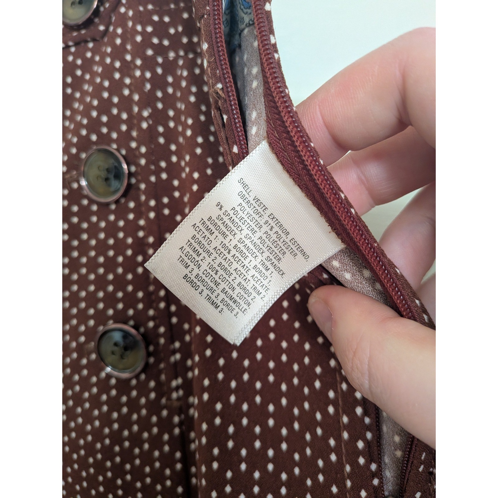 Anthropologie Elevenses The Kingsland Wide Leg Pants Brown Dot Sailor Pants 8
