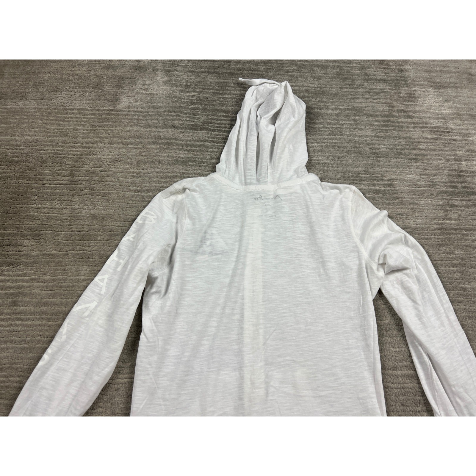Miami Style Zip Up Hoodie Womens M White Abaco Bahamas Sand Dollar Slub Knit