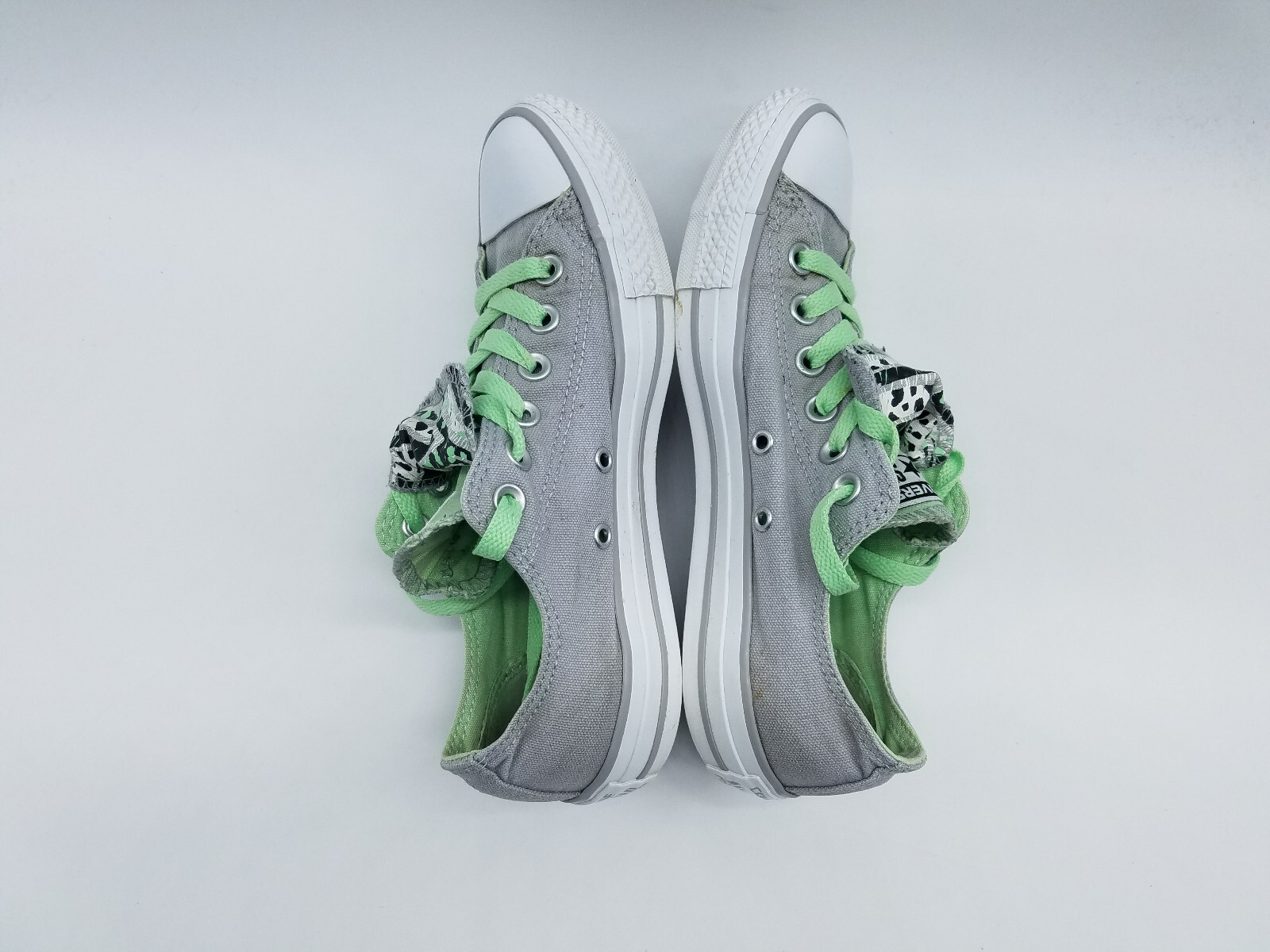 Converse All Star Double Tongue Women’s Sneakers Size 7 Gray Mint Green