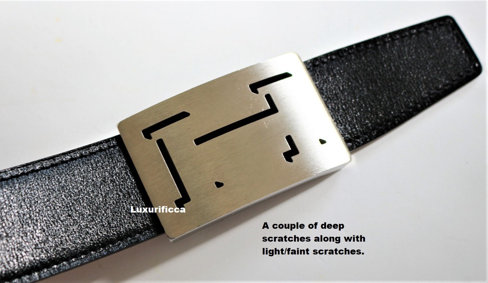 3 DAYS SALES AUTH. MEN HERMES 3D 32MM/105CM Men LEATHER Belt Silver Buckle