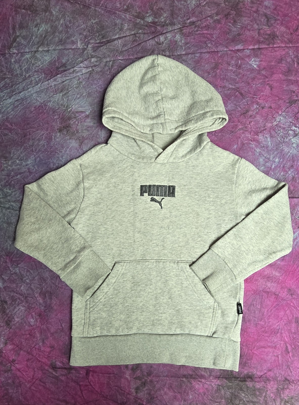 🩶 PUMA Kids’ Gray Pullover Hoodie – Size XS (5/6)