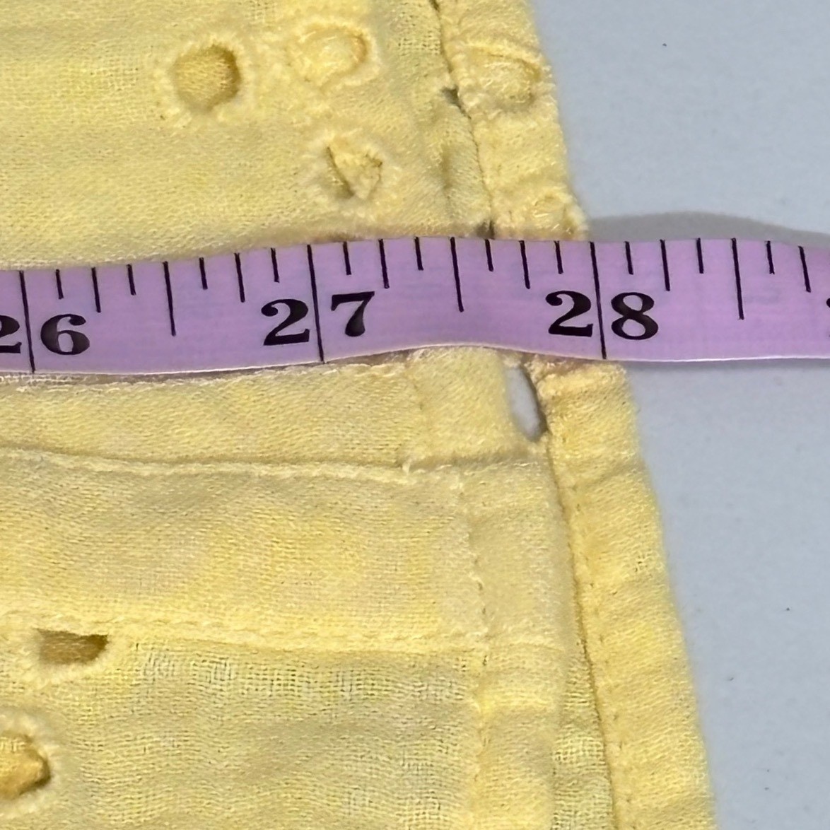 LOGO Lavish – Yellow Eyelet Lace Mesh Button Front Blouse Top Sz Extra Large