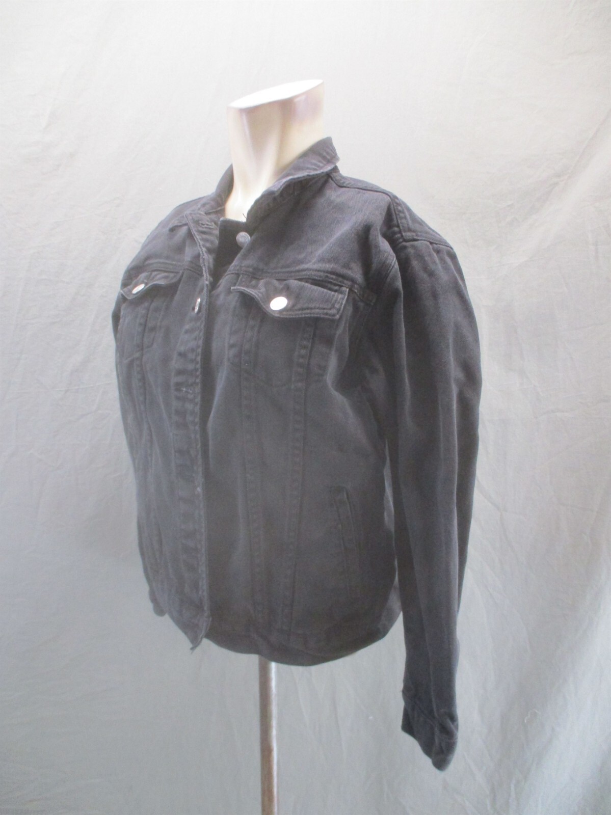 PACSUN Size M Womens 100% Cotton Pocket Lace Up Back Button Up Denim Jacket 020