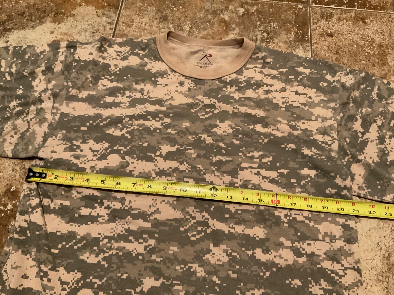 ROTHCO DIGI CAMO RINGER CREW TACTICAL T-SHIRT ( MENS XL ) AS IS PREOWNED
