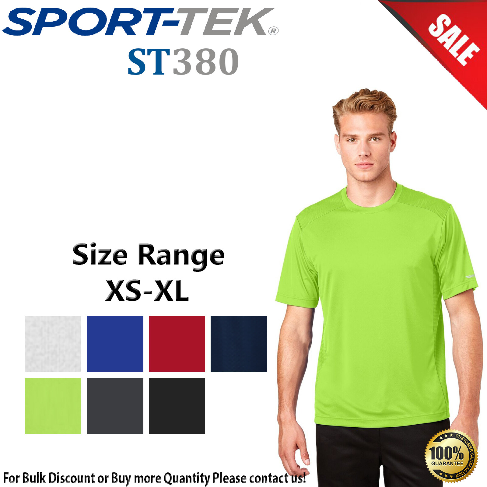 Sport-Tek Mens Short Sleeve PosiCharge Elevate Crew Neck T-Shirt ST380