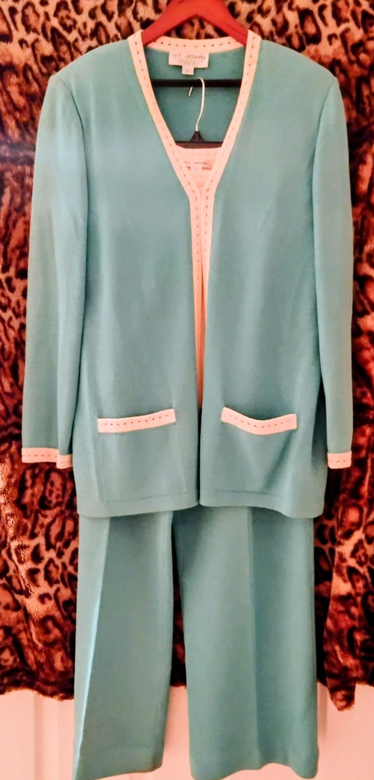 ST. JOHN EVENING by Marie Gray 3- Piece Turquoise KNIT, Sz. 16/Large – GORGEOUS!