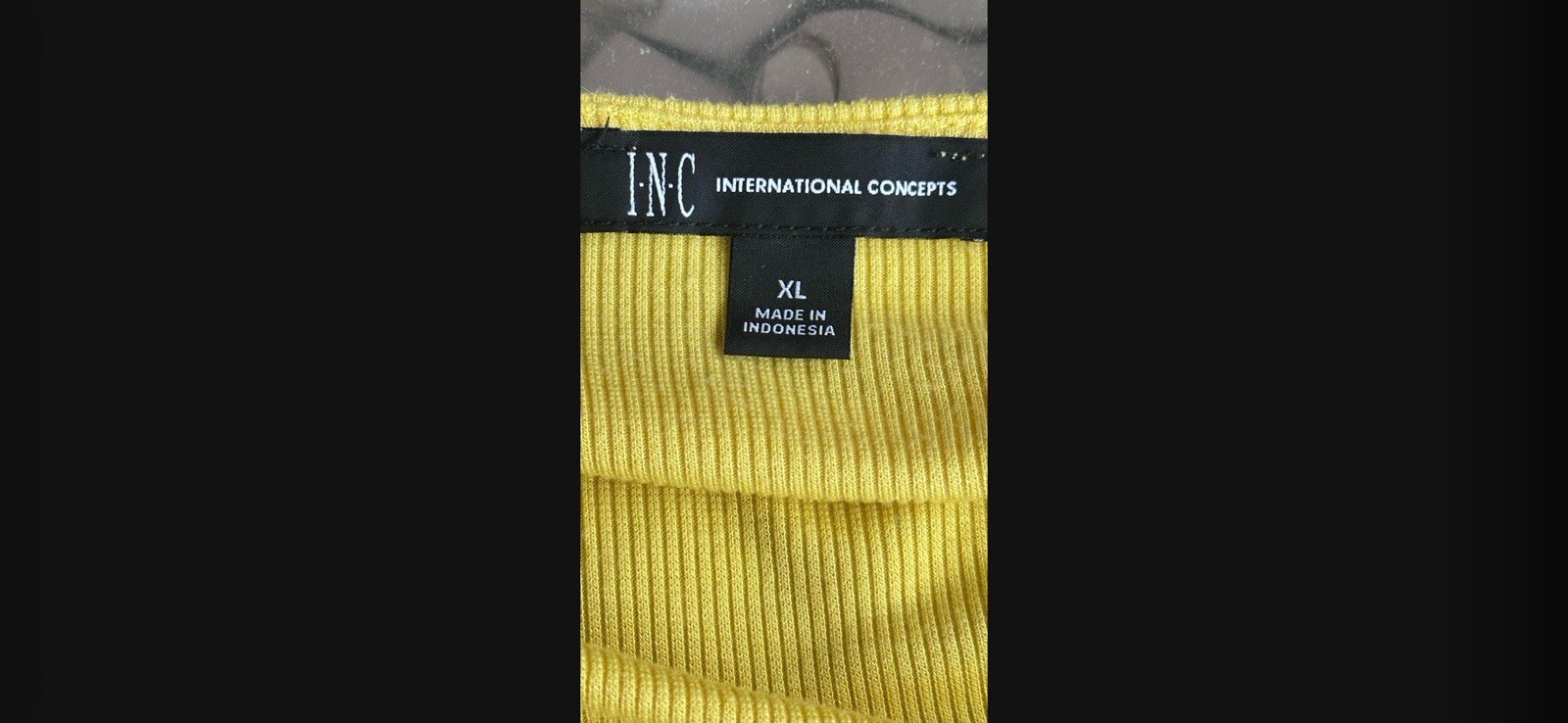 I.N.C. International Concepts Yellow Solid V-Neck Knit 3/4 Sleeve Top XL