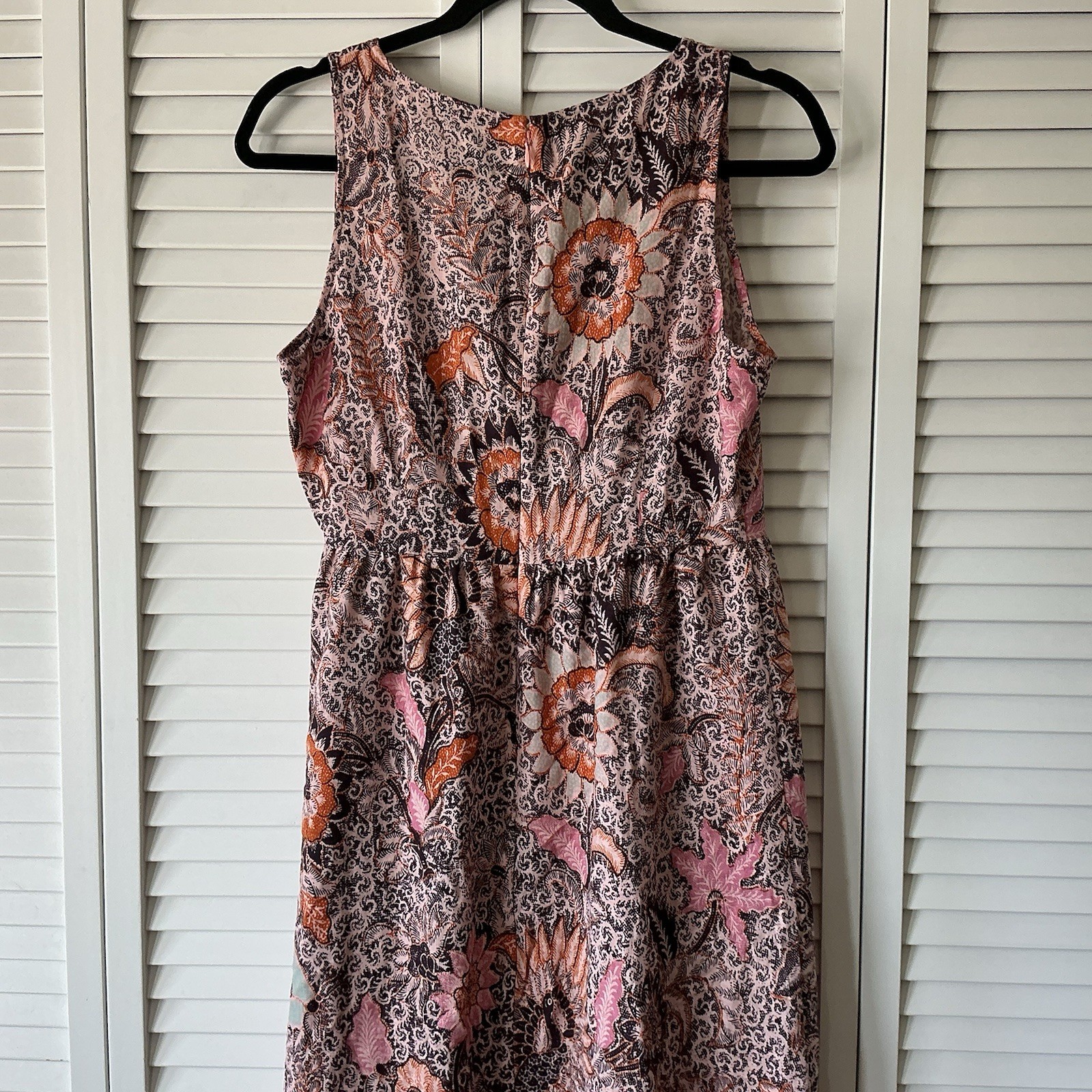 Madewell Lace-Up Bali Blooms Midi Dress Sz 4 Boho Cottagecore Casual Paisley