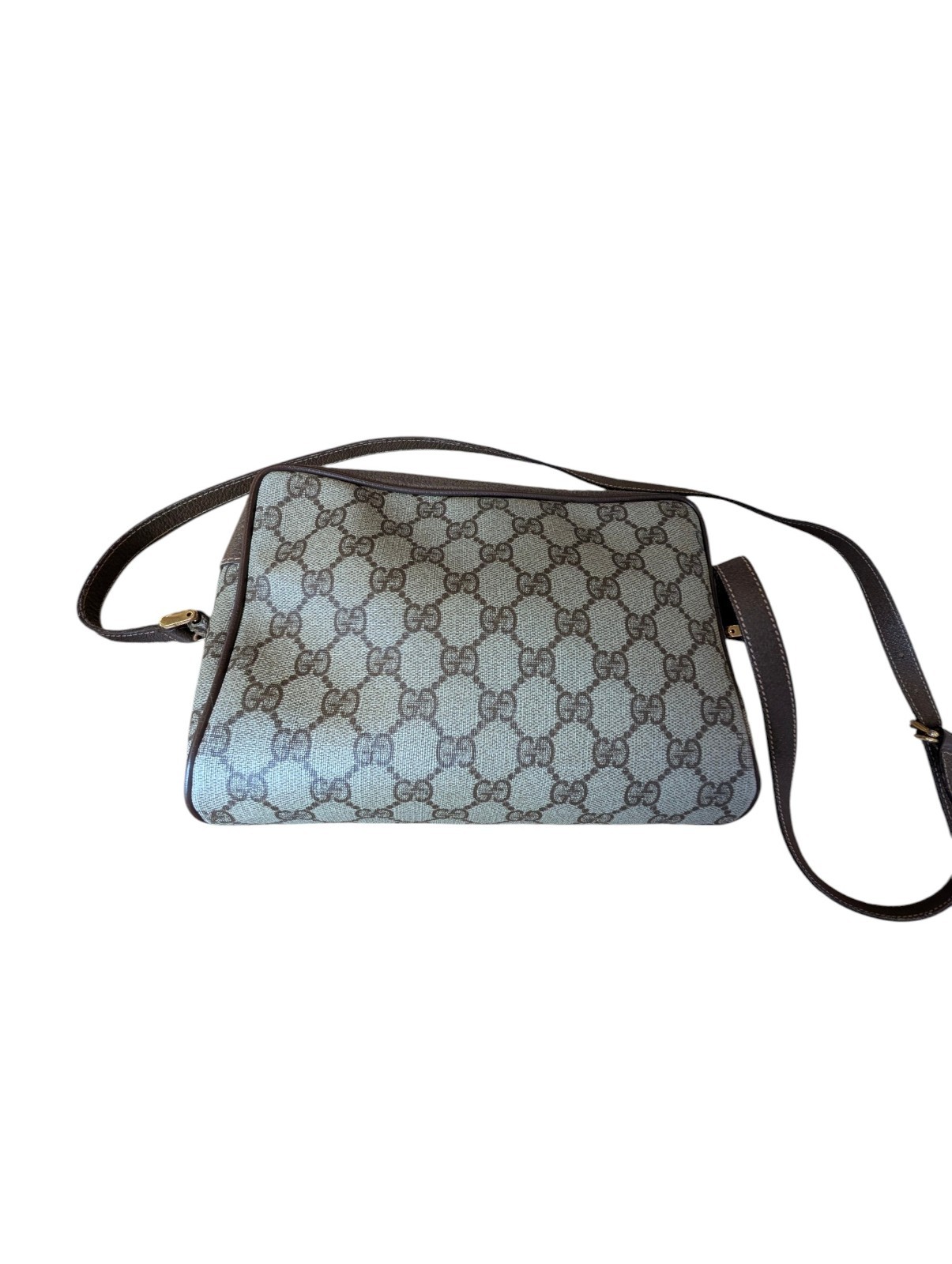 Gucci GG Monogram Web Stripe Small Crossbody Bag Zip, Adjustable Strap