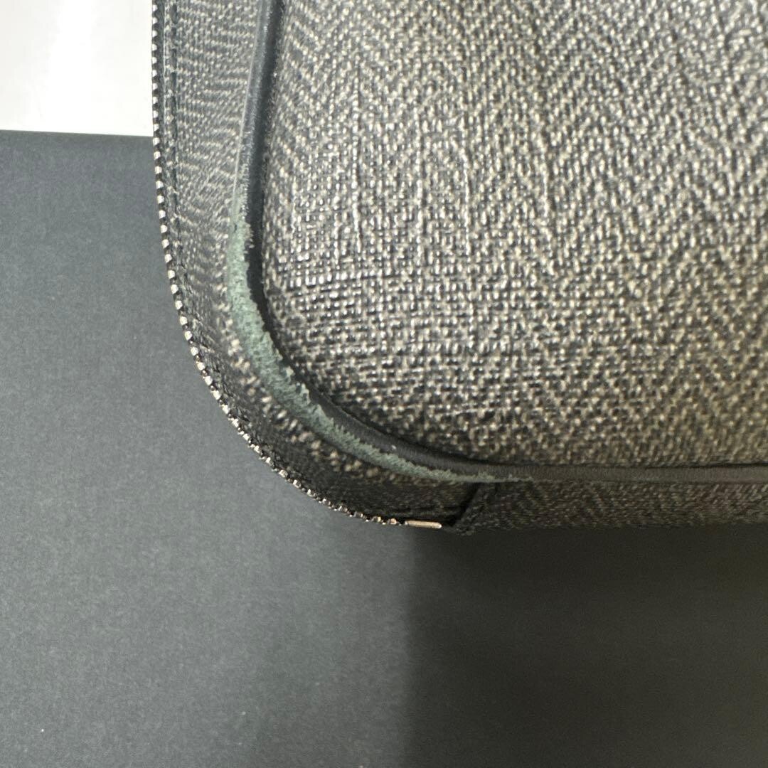 BVLGARI Mens Gray PVC Leather Business Briefcase Bag Padlock Name Tag Auth