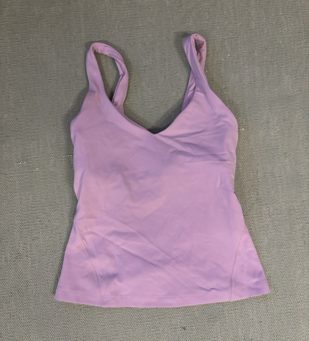 2 Lululemon Womens Size 0 Purple V-Neck Spaghetti Strap Tank w/ Built-In Bra