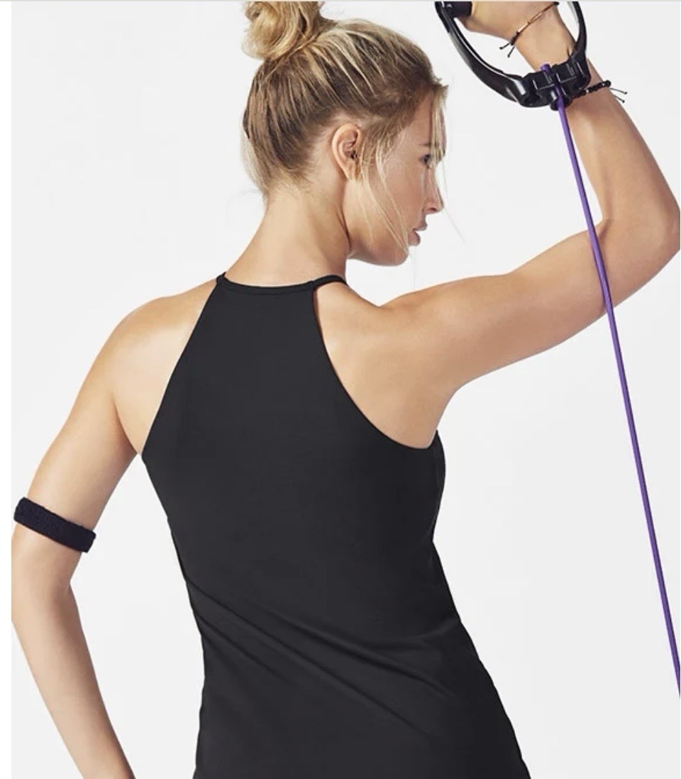 Fabletics Black Cutout Halter Tank XS