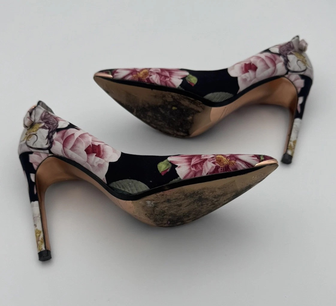Ted Baker LIVLIAP Printed Slim Bow Court BLACK IGUAZU Women’s Shoes Size US 6