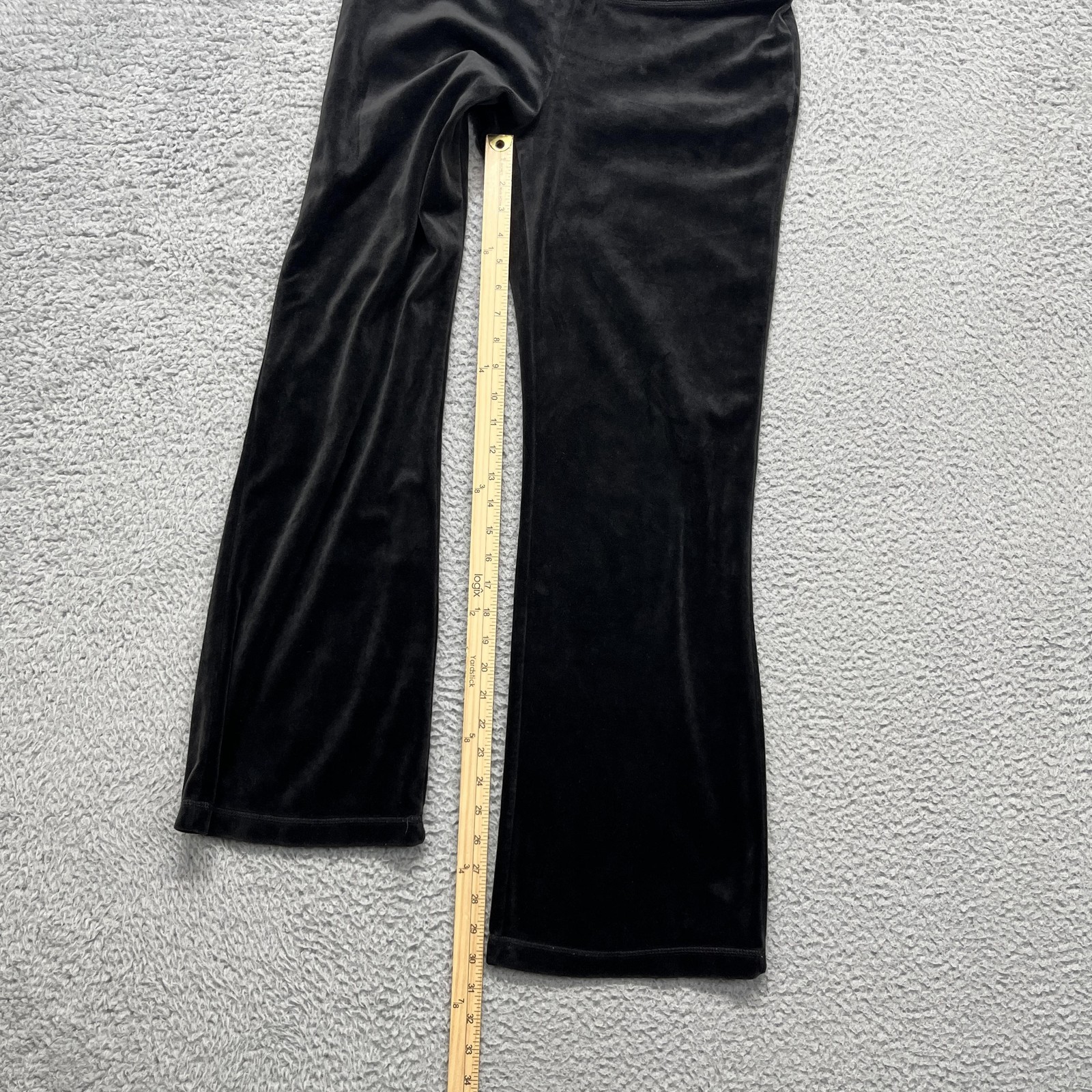 Juicy Couture Velour Sweatpants Womens Medium Black Rhinestone Juicy Logo Lounge