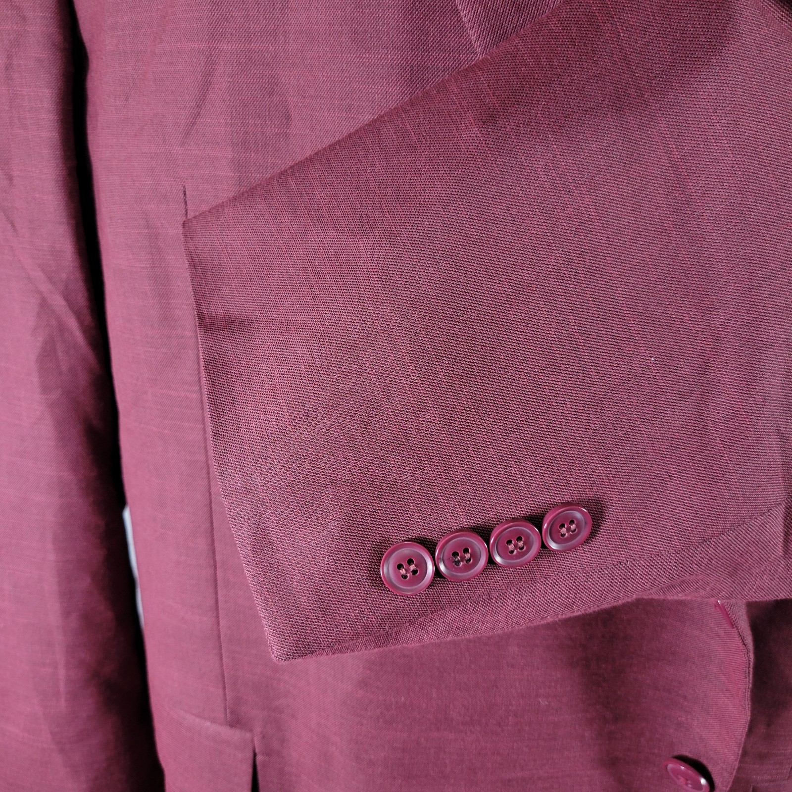 Lineage Men’s Sport Coat Blazer Two Button Burgundy Performance Stretch 56R