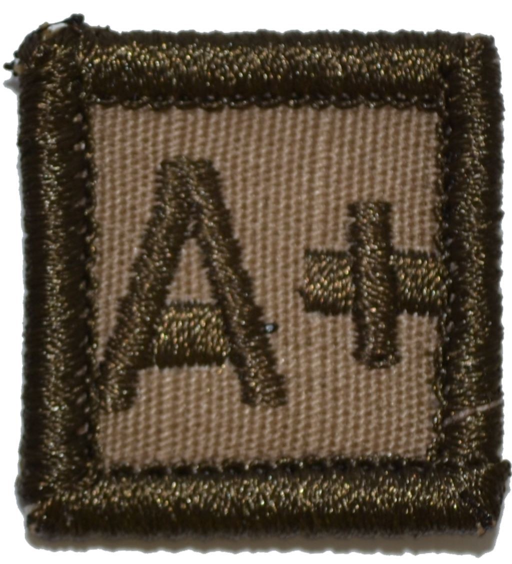 Blood Type – 1×1 Military/ Patch Hook Backing (All Blood Types) Army