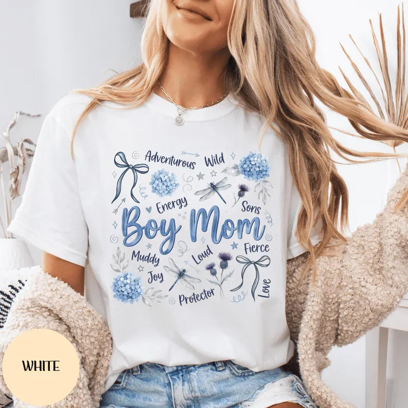 Boy Mom Floral Comfort Tee