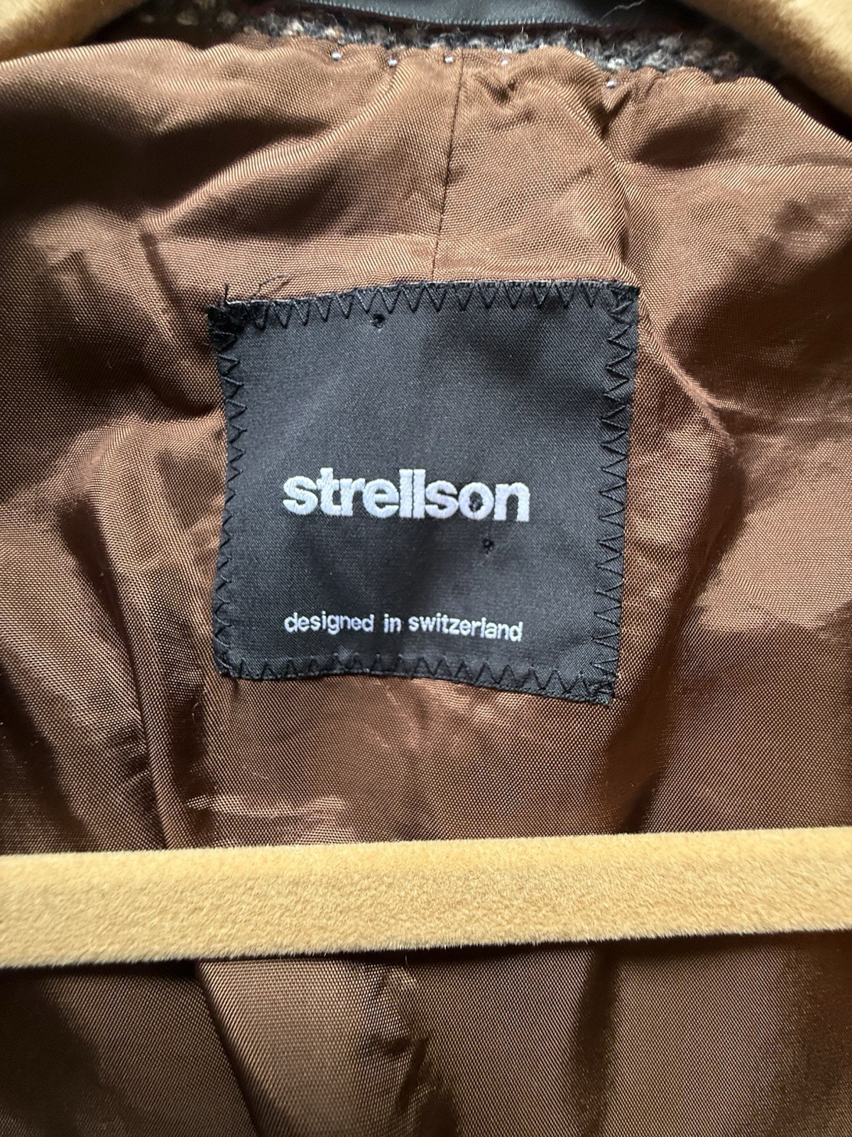 Strellson Mens Brown Herringbone Wool Blend Jacket Blazer Sport Coat Sz 48 Slim