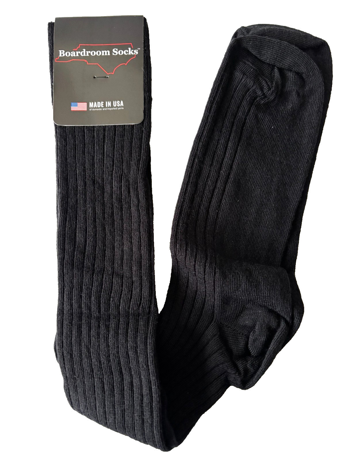 Boardroom Black Merino Wool Blend Over the Calf Dress Socks – Shoe Size 8-12