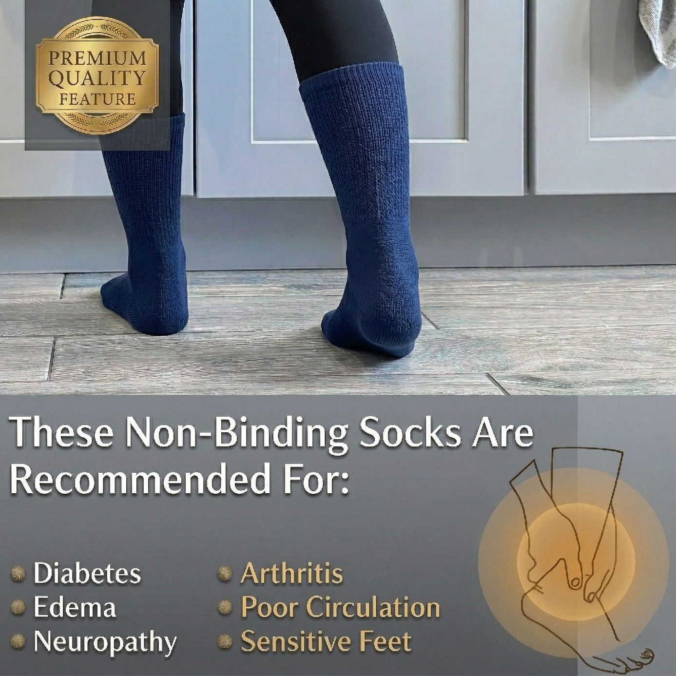 9 Pairs Diabetic Socks Quarter Ankle Mens Circulatory Health Cotton 9-11 10-13