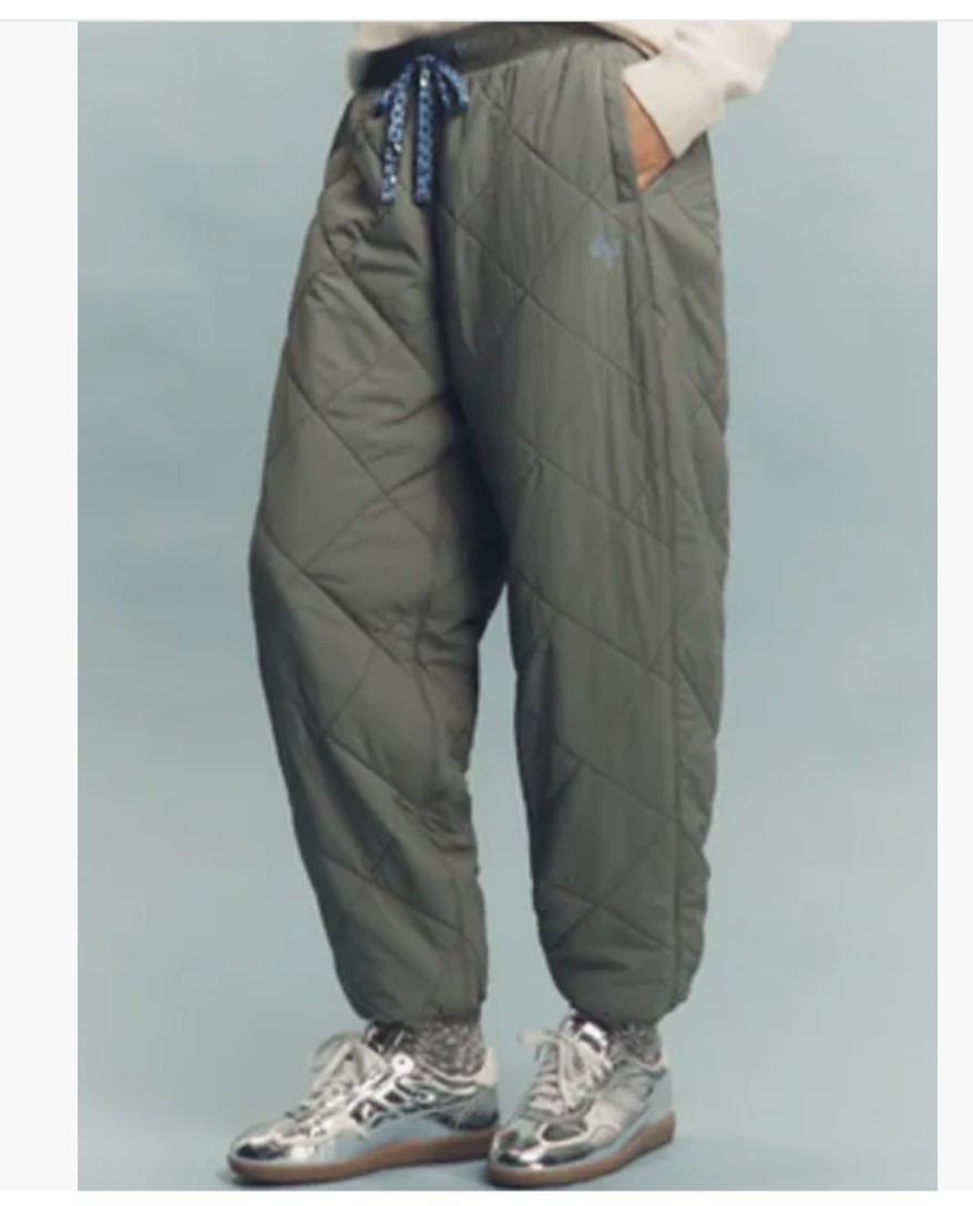 Daily Practice Women’s Green Quilted Bomber Jogger Pants