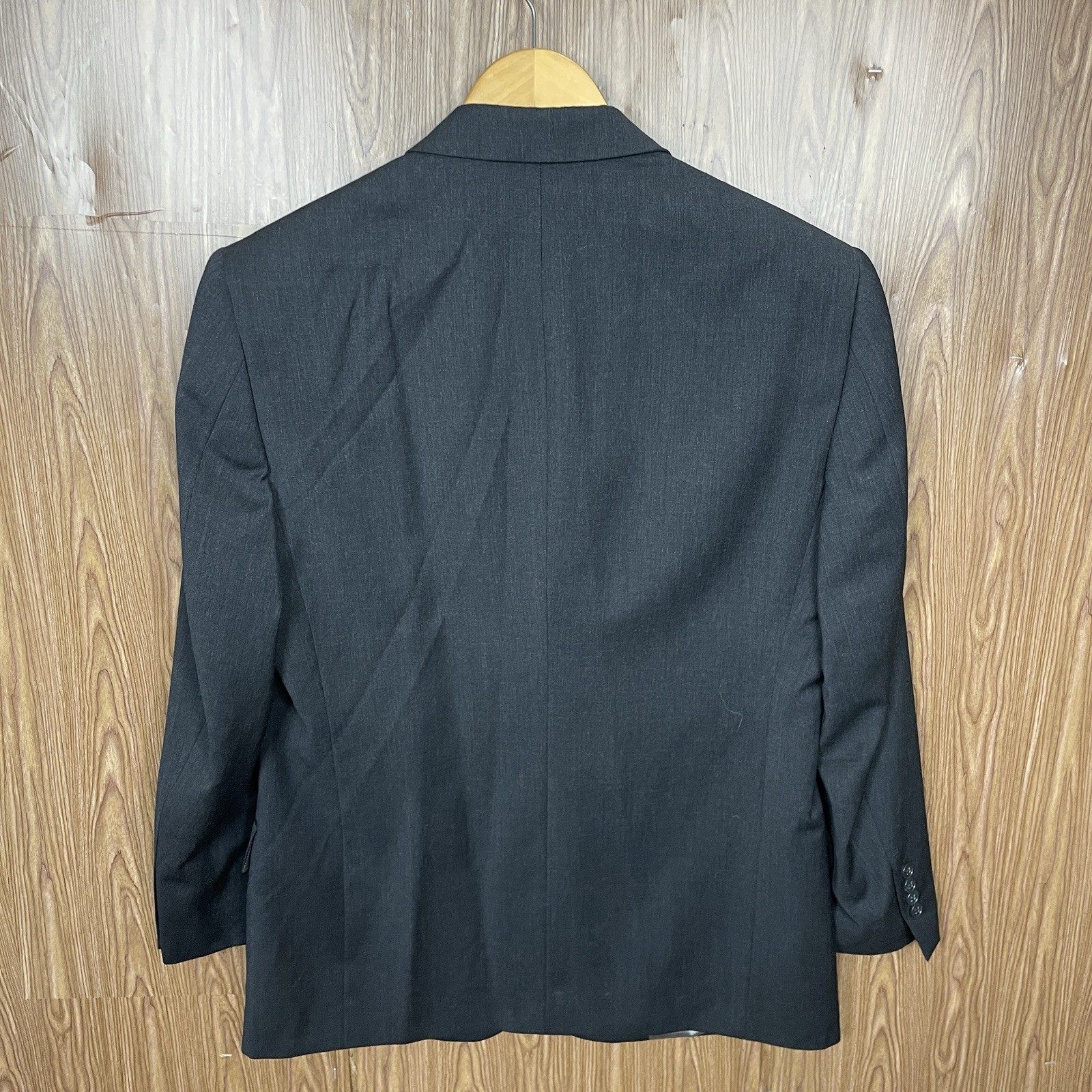 Axcess 2 Piece Suit Mens 40R 32×30 Dark Gray Solid 100% Wool Three Buttons Pants