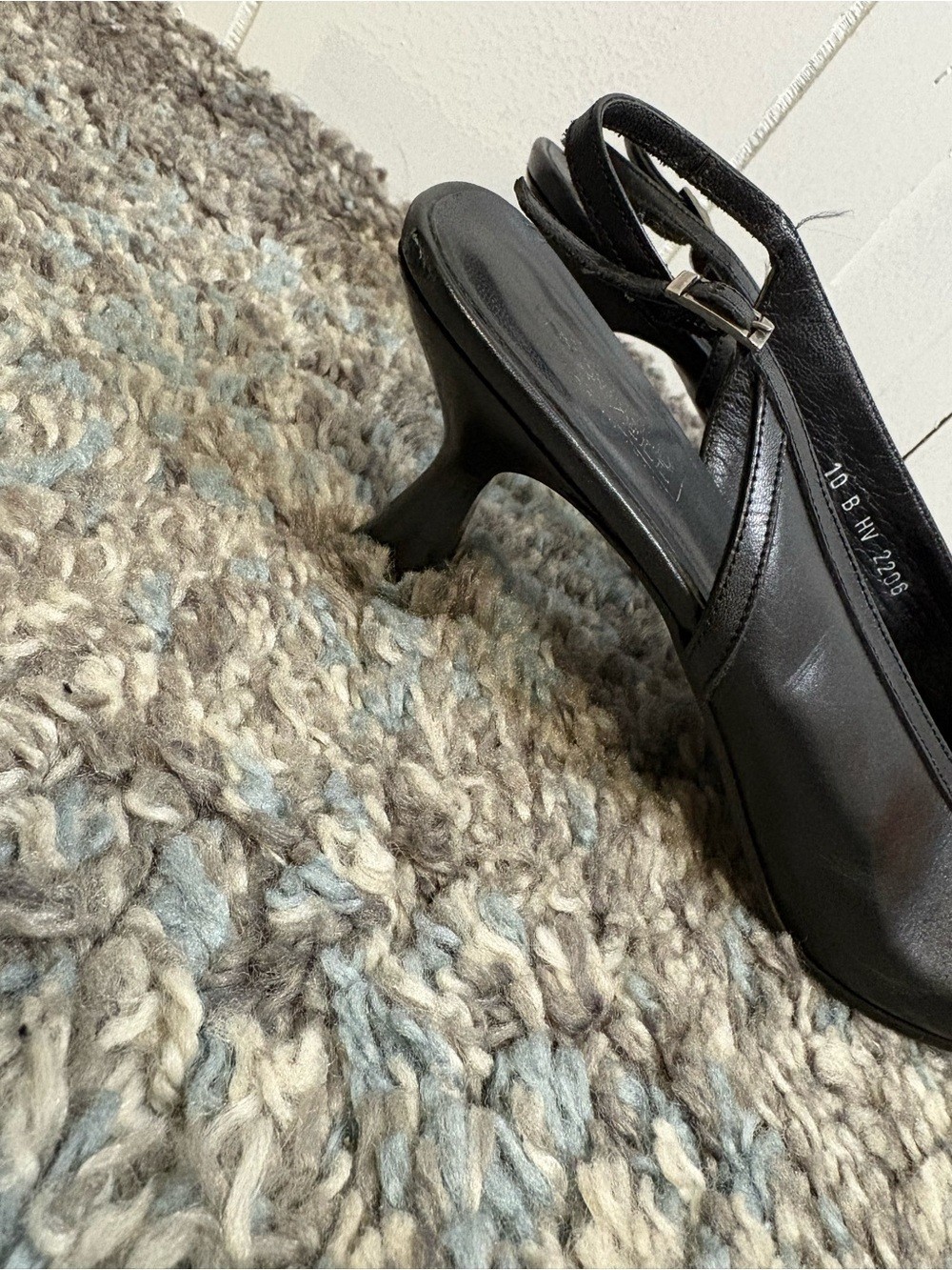 Harold Powell Shoes Womens 10 Square Toe Slingback Kitten Heels Vintage Italy