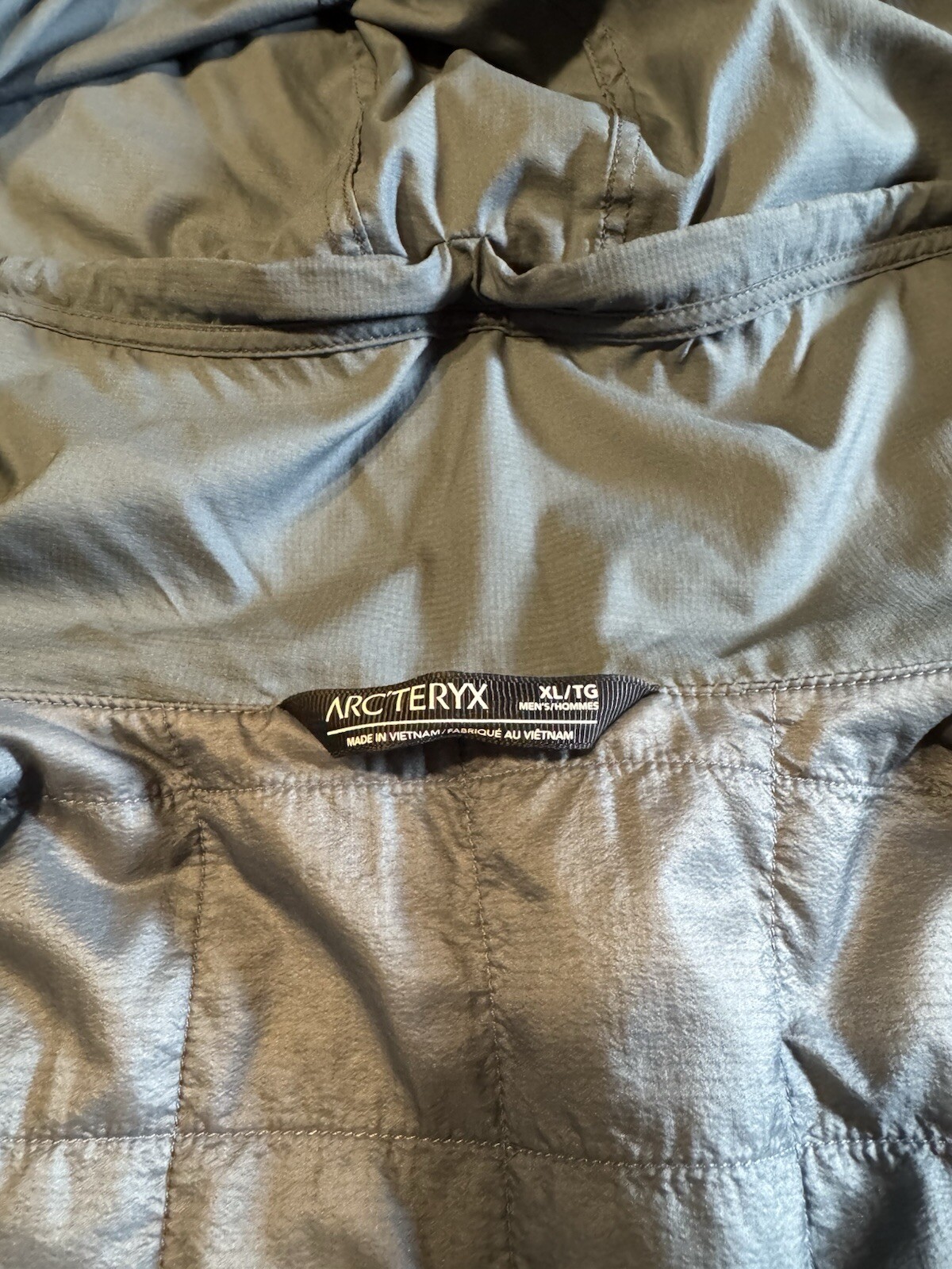 Arcteryx Atom SL Hoody Insulated Full Zip Blue Grey Jacket Mens Size XL Hoodie