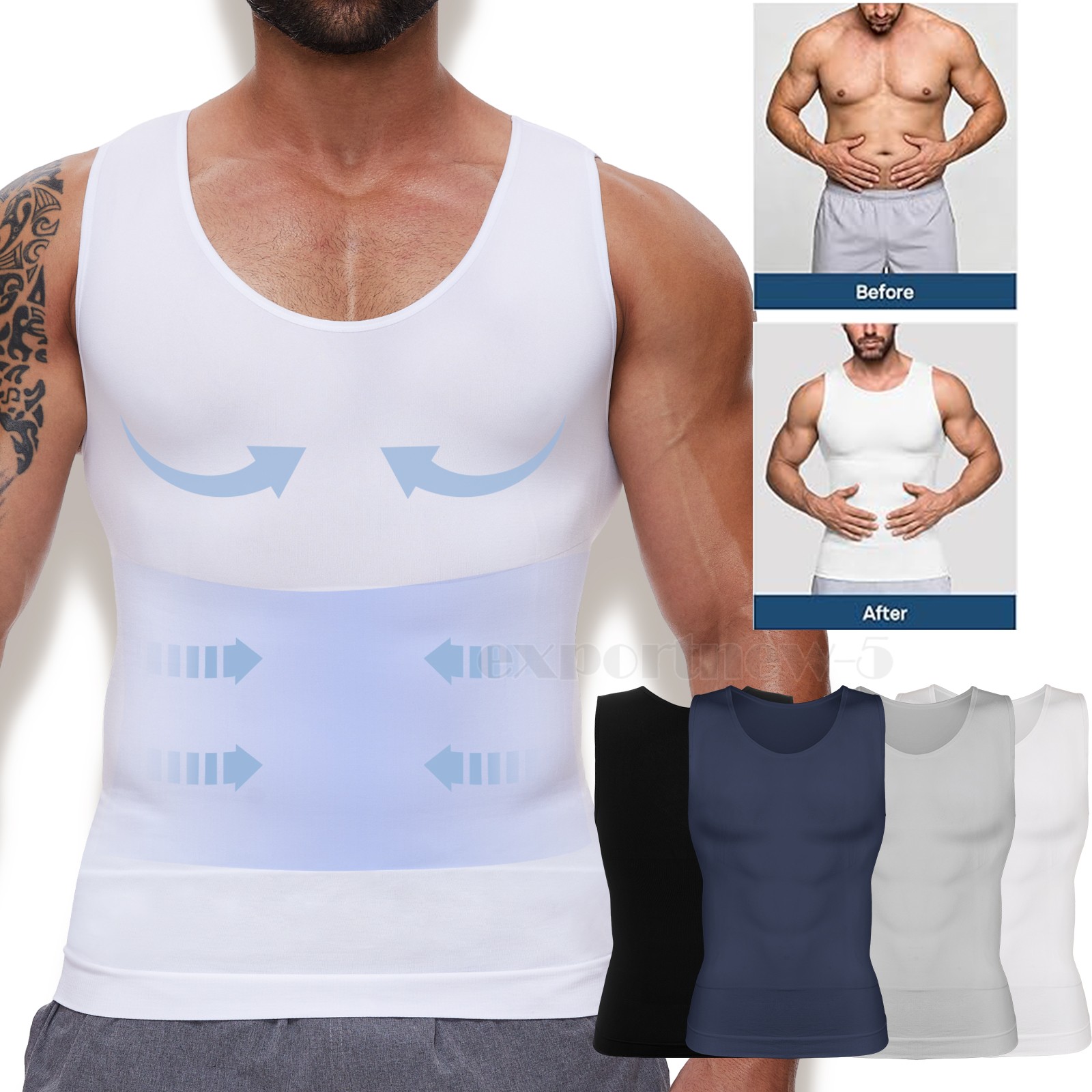 Men Fitness Compression Shirt Workout Shaper Tank Top Base Layer Sport Gym Vest