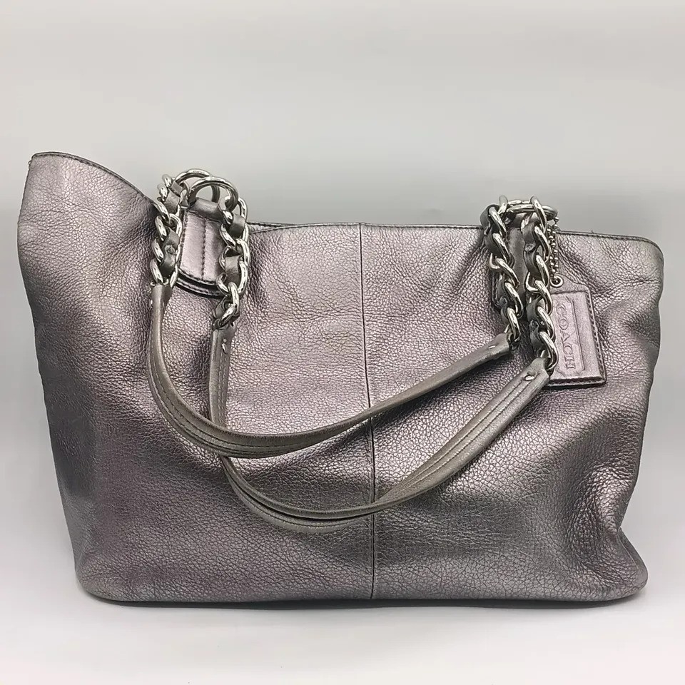 Authentic Coach Chelsea Tote / Purse / Bag Metallic Leather with Dustbag