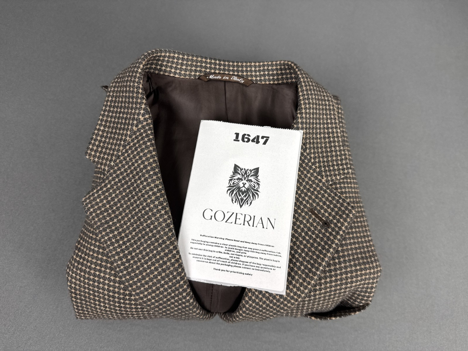 Canali Proposta Blazer 48R (UK 38R) Wool Cashmere Brown Check Made In Italy
