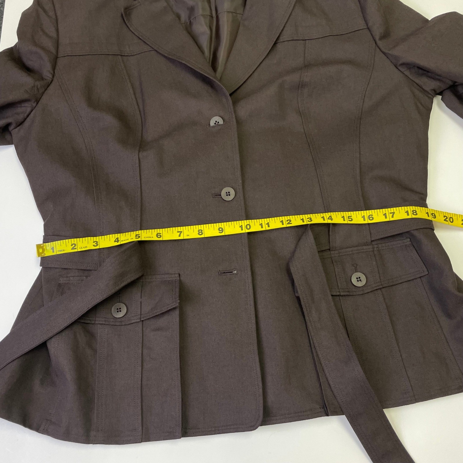 Vintage Talbots Linen Blend Blazer Brown Jacket Womens 18 Safari Quiet Luxury