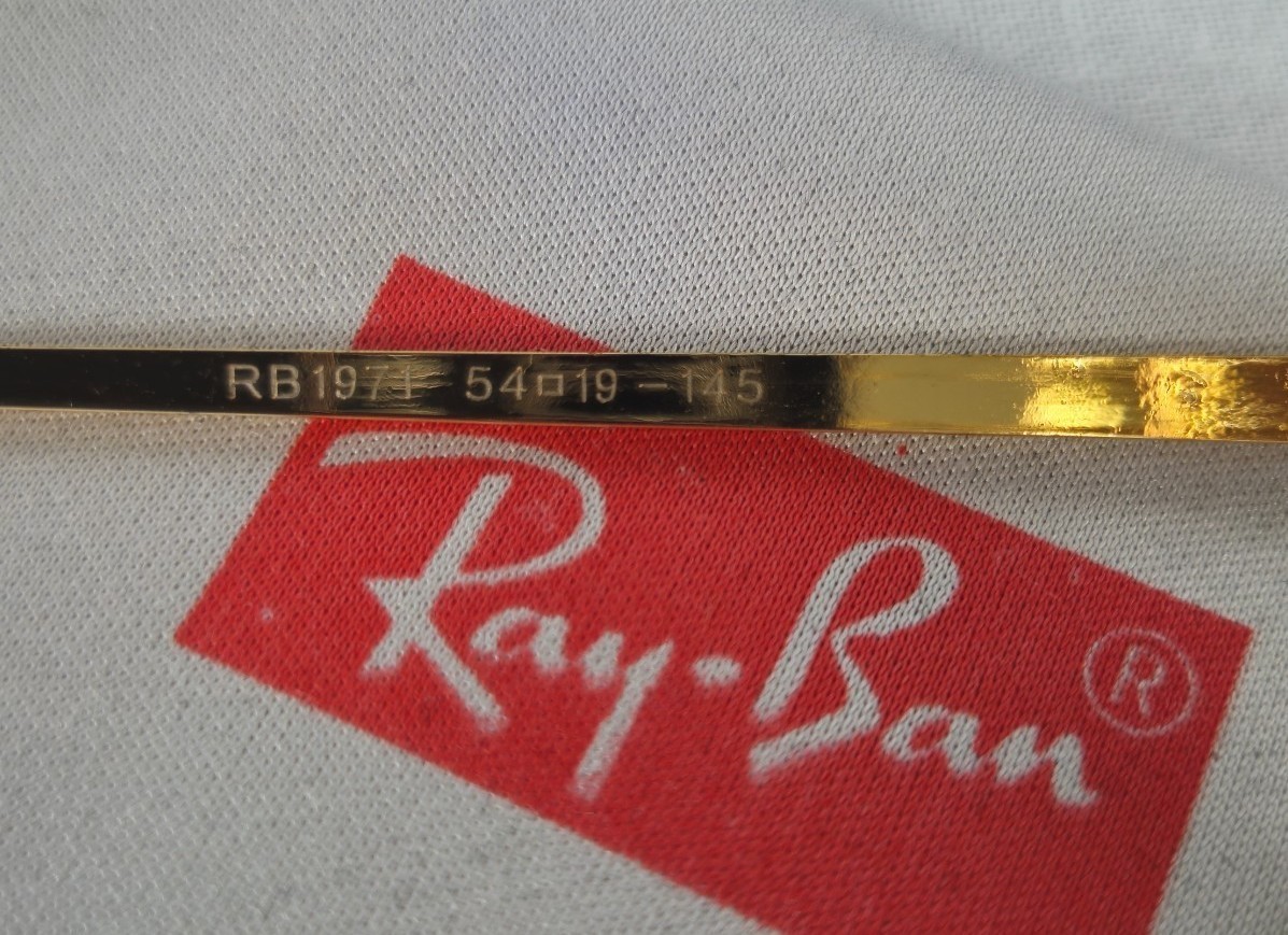 NEW Ray-Ban RB1971 9147/51 SQUARE CLASSIC Polished Gold Grad Brown Sunglasses 54
