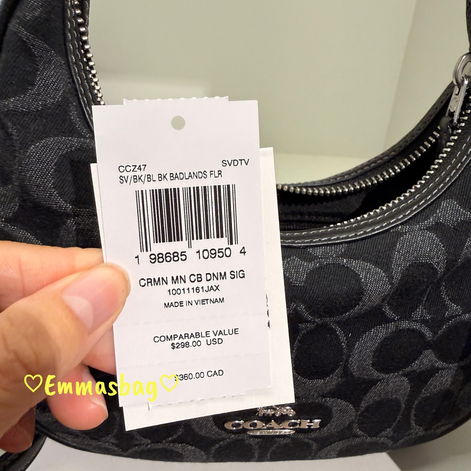Coach Carmen Mini Crossbody Bag In Signature Denim CCZ47 denim/Silver/Black