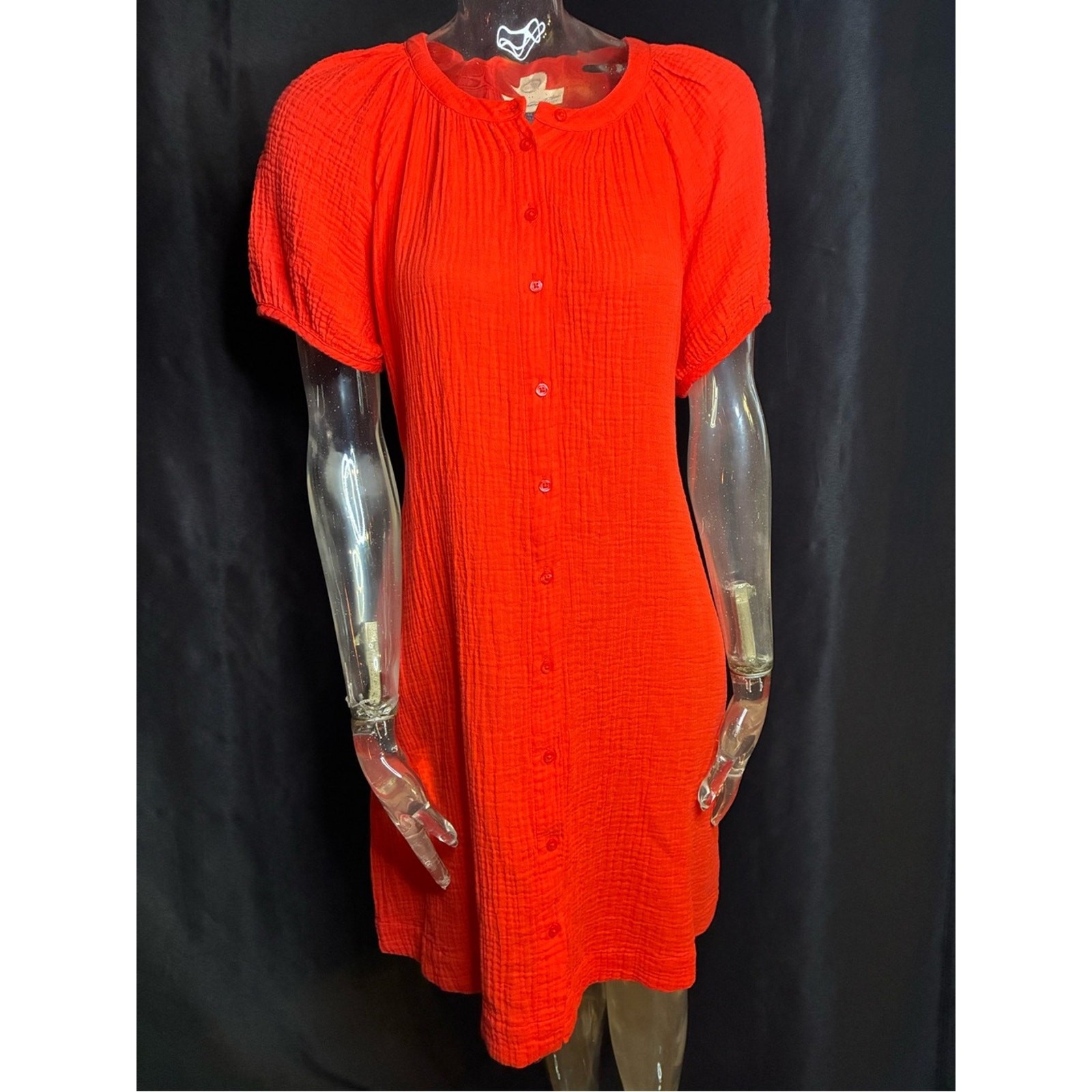 Universal Thread Orange Button-Front Midi Dress