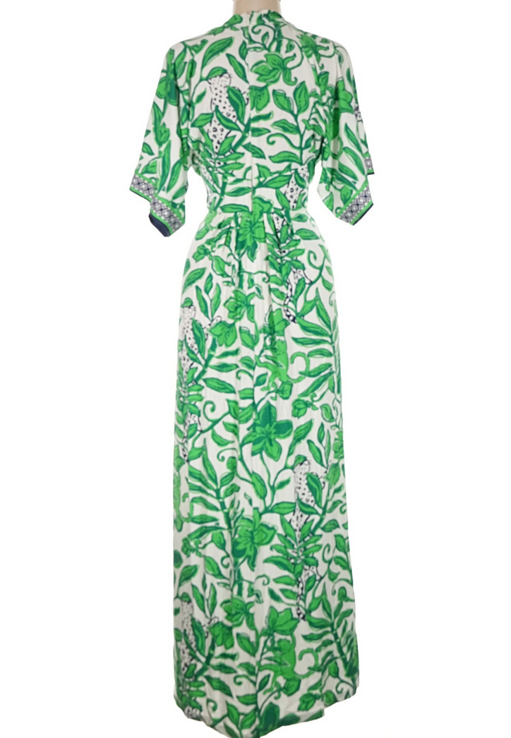 LILLY PULITZER SIZE 6 WISTERIA MAXI DRESS *ESCAPE PLAN* FIDDLE LEAF GREEN