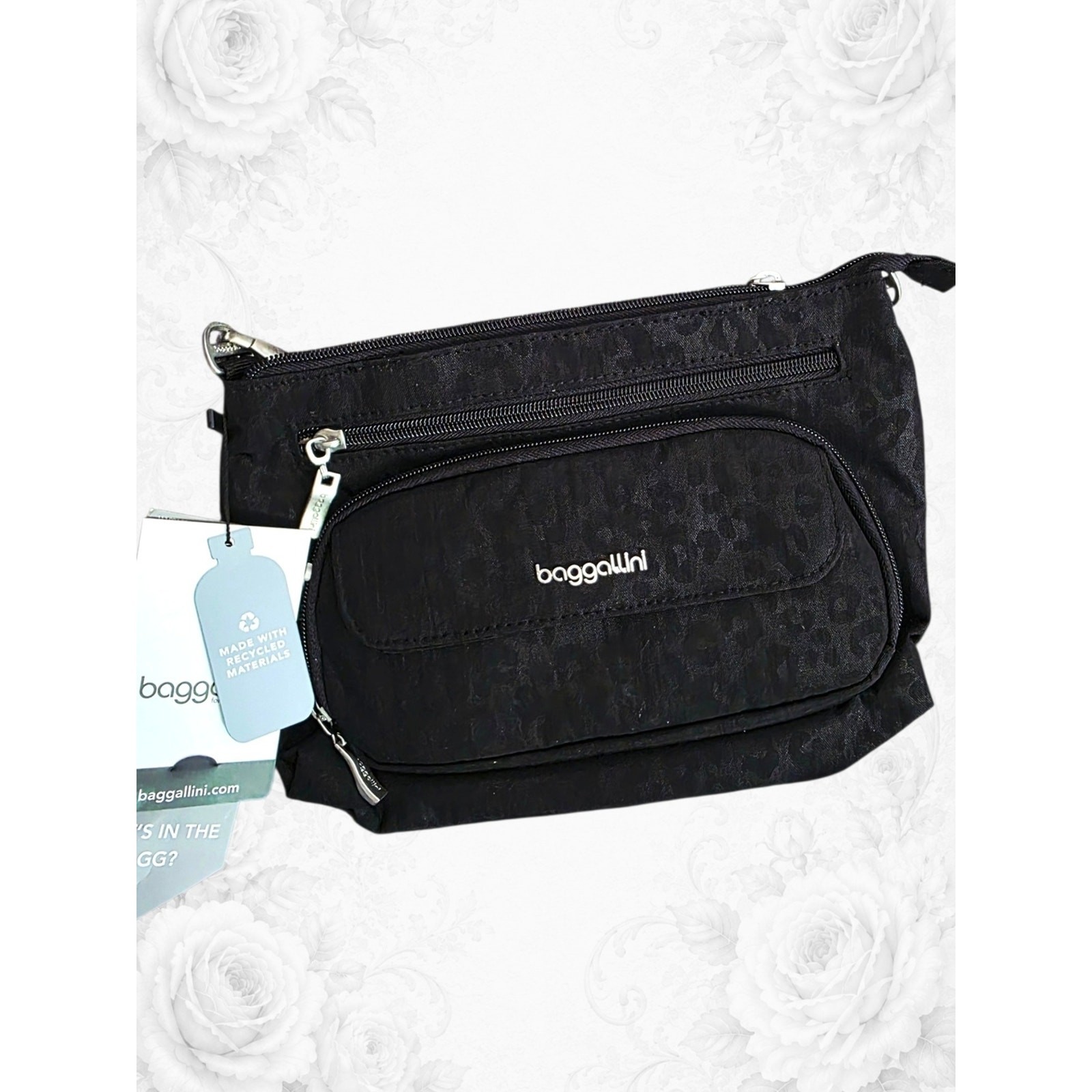 Leopard Print Baggallini RFID Original Everyday Crossbody Jacquard Bag Organizer