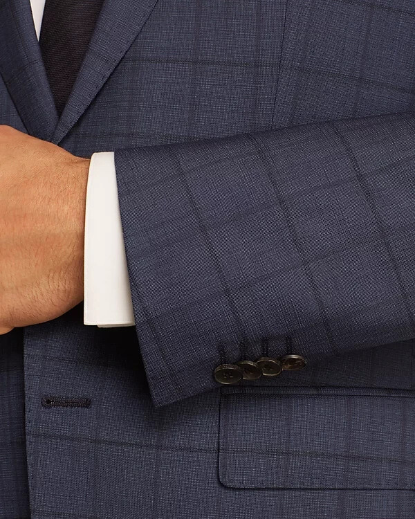 BOSS Huge/Genius Windowpane Plaid Slim Fit Suit 50421689